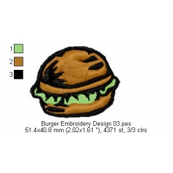 Burger Embroidery Design 03